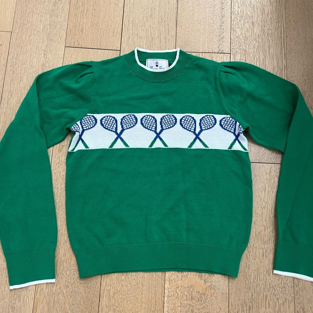 Classic Prep Green tennis sweater